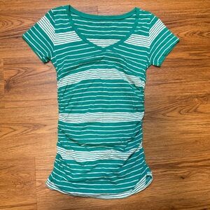 Caslon Blue and Green Fitted Short Sleeve T-shirt